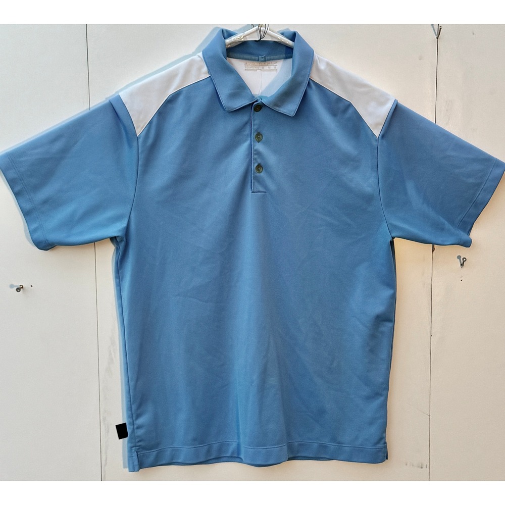 Nike Golf Fit Dry Mens Polo Shirt Blue White Short Sleeve 319679-412 Size M